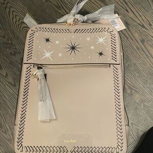 Calpak Pink Backpack Gold Zipper Kaya 15” Laptop Backpack Mauve bag Hand painted